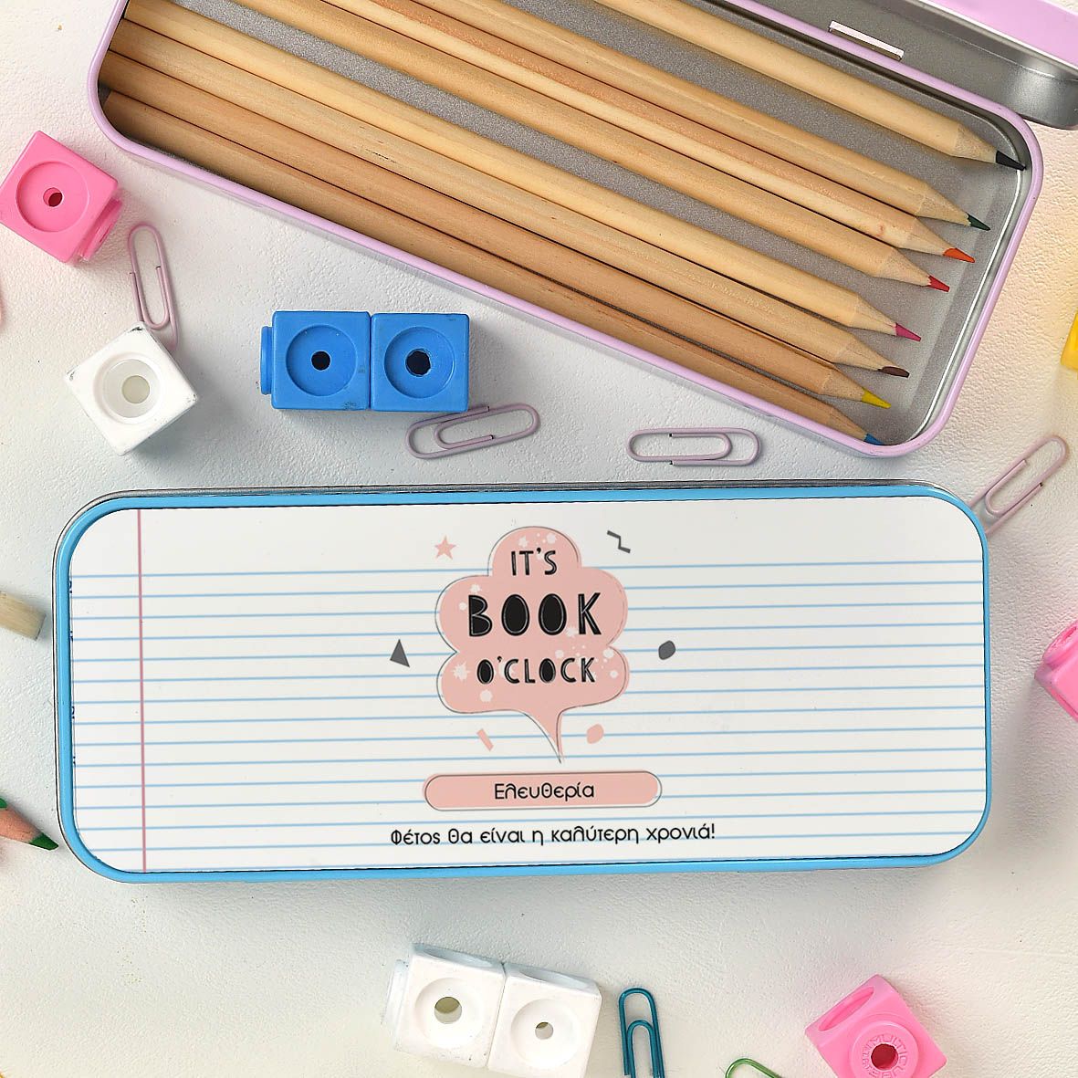 It's Book o'clock - Κασετίνα Μεταλλική - Γαλάζιο
