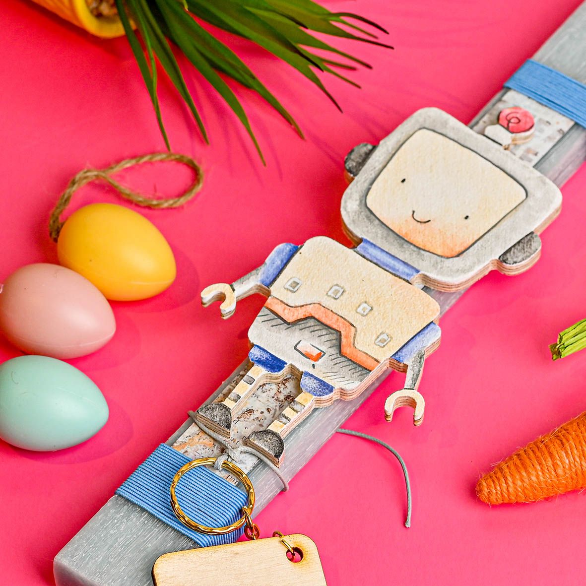 Ρομπότ - Λαμπάδα Χειροποίητη - Γαλάζιο