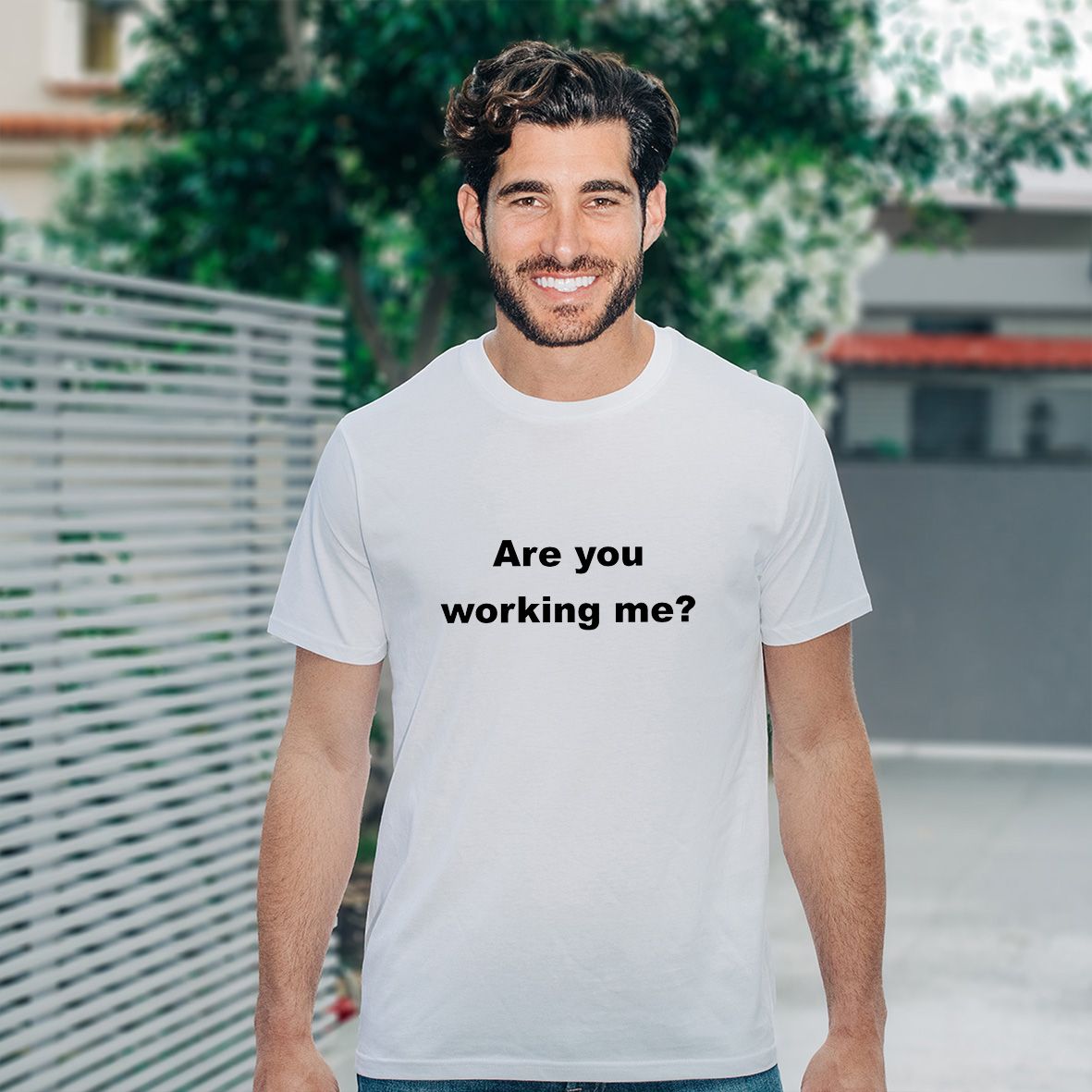 R U working me? - Organic Vegan T-Shirt Unisex - Λευκό