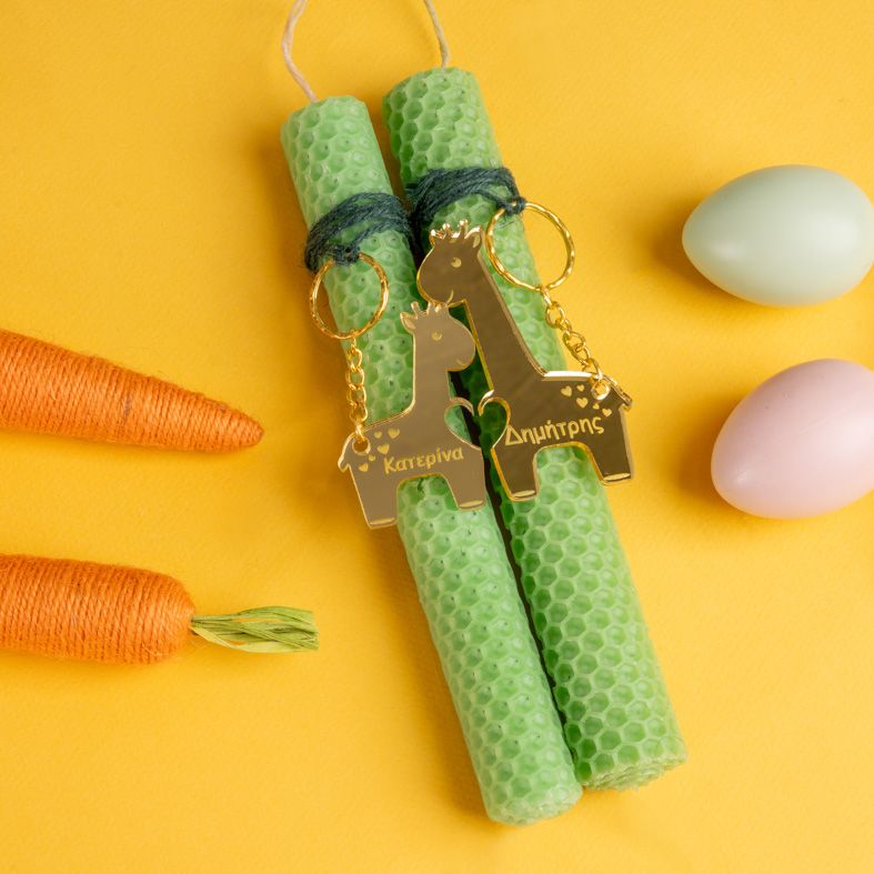 Καμηλοπαρδάλεις Plexi Glass - Διπλή Λαμπάδα Από Μελισσοκέρι