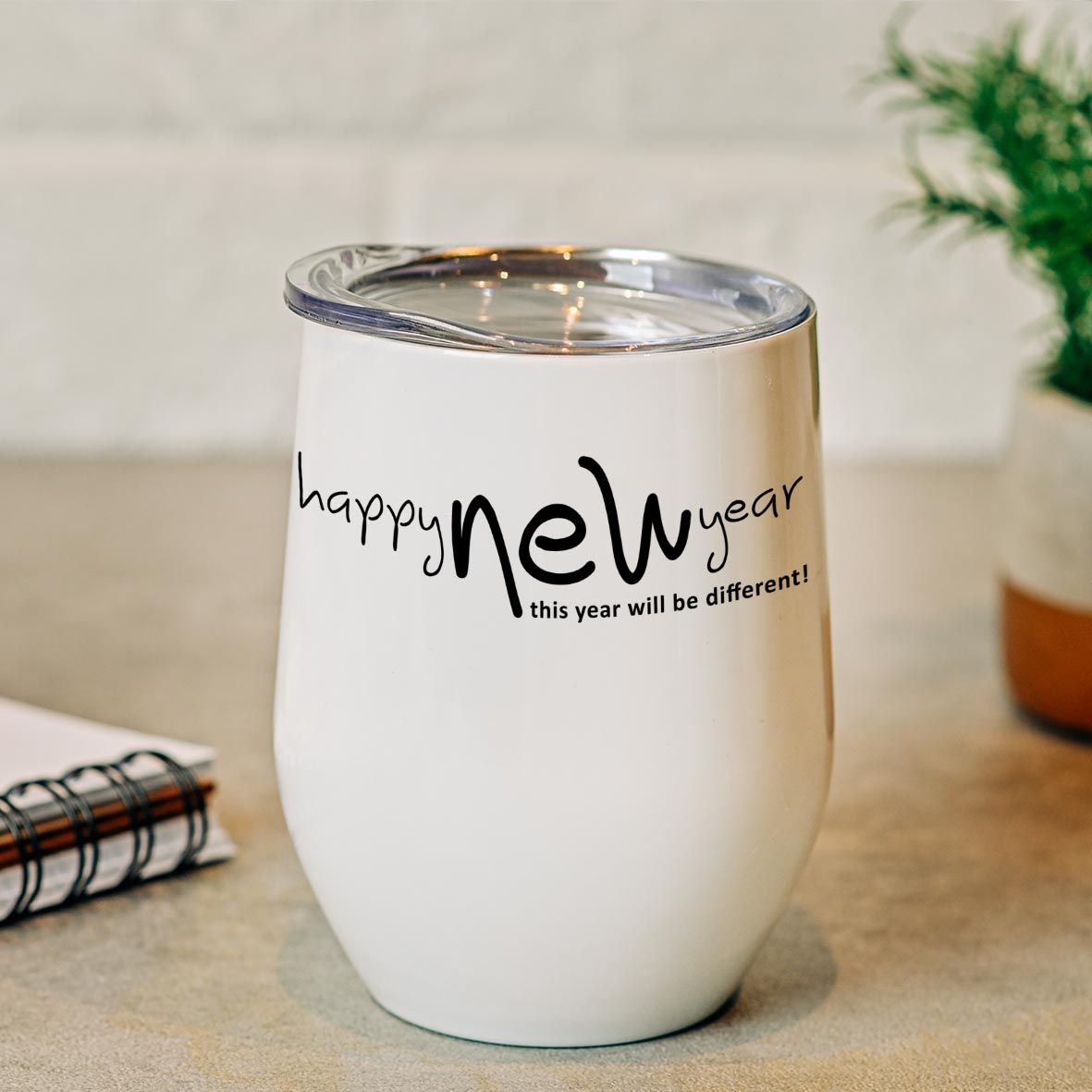 Happy New Year - Κούπα Θερμός 355ml - Λευκό