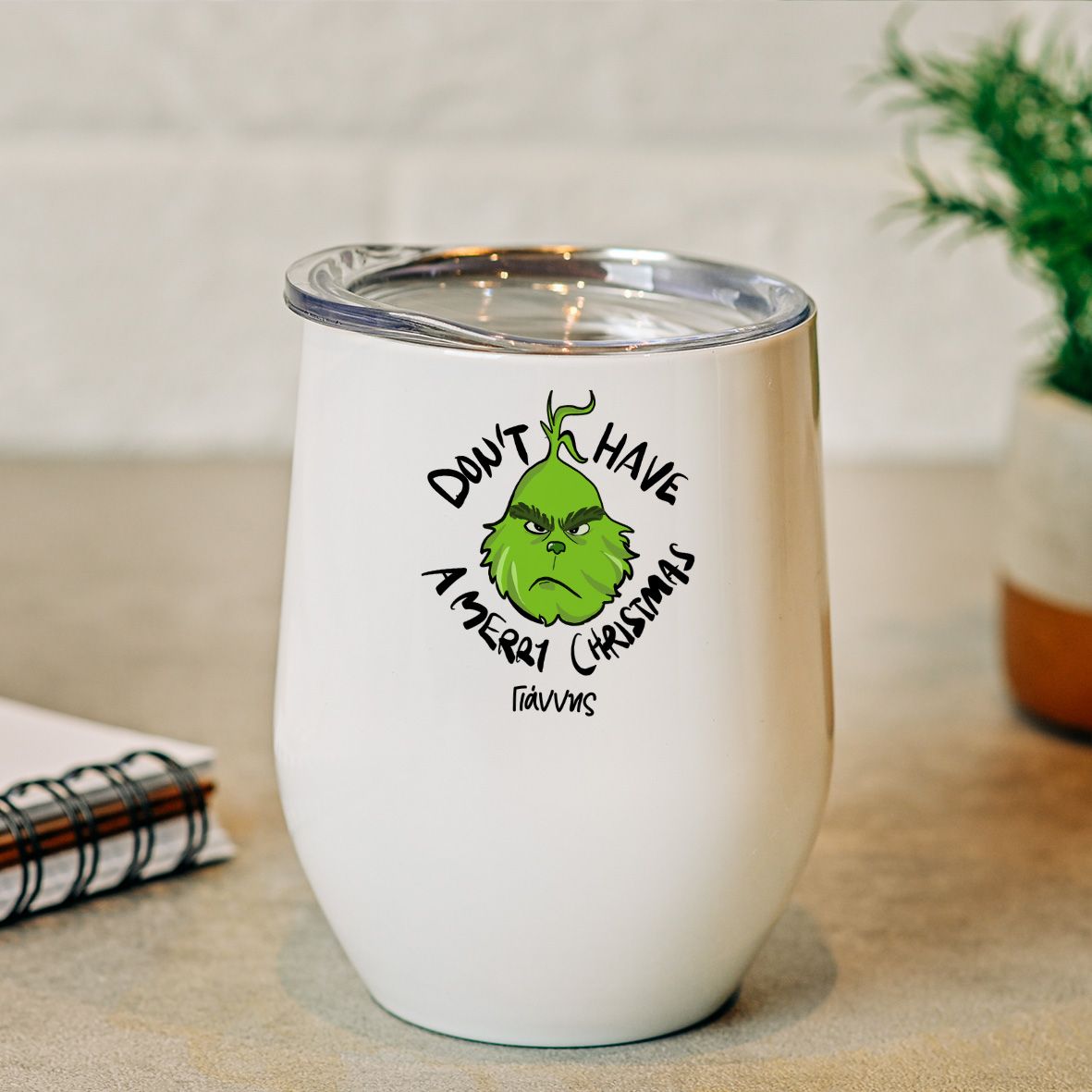 Grinchie Xmas - Κούπα Θερμός 355ml - Λευκό