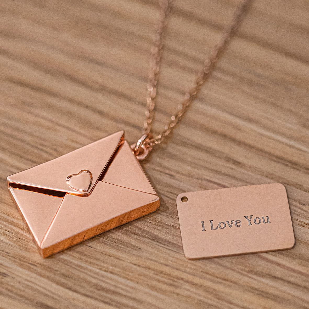 Love Letter - Μενταγιόν Αγάπης - Ροζ Χρυσό