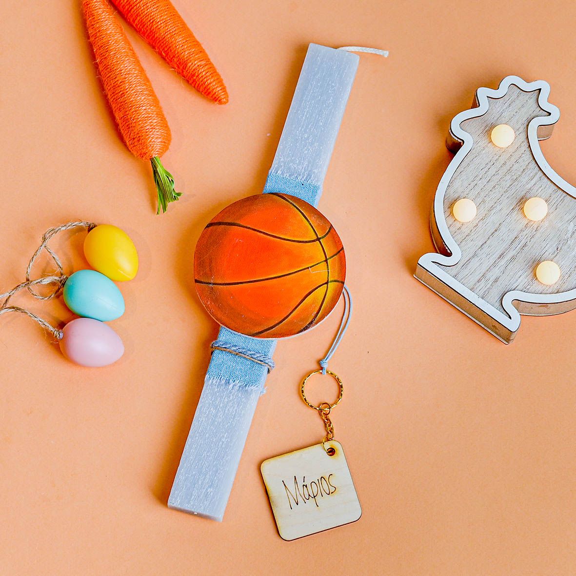 Μπάσκετ - Λαμπάδα Χειροποίητη - Γαλάζιο