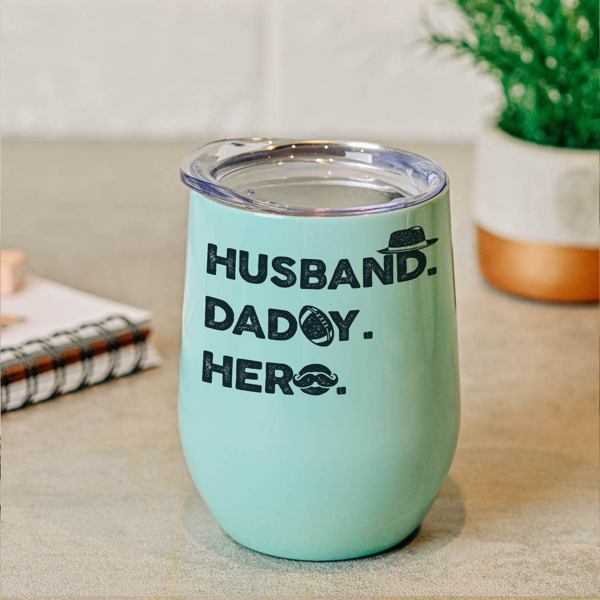 Husband, Daddy, Hero - Κούπα Θερμός 355ml - Μέντα