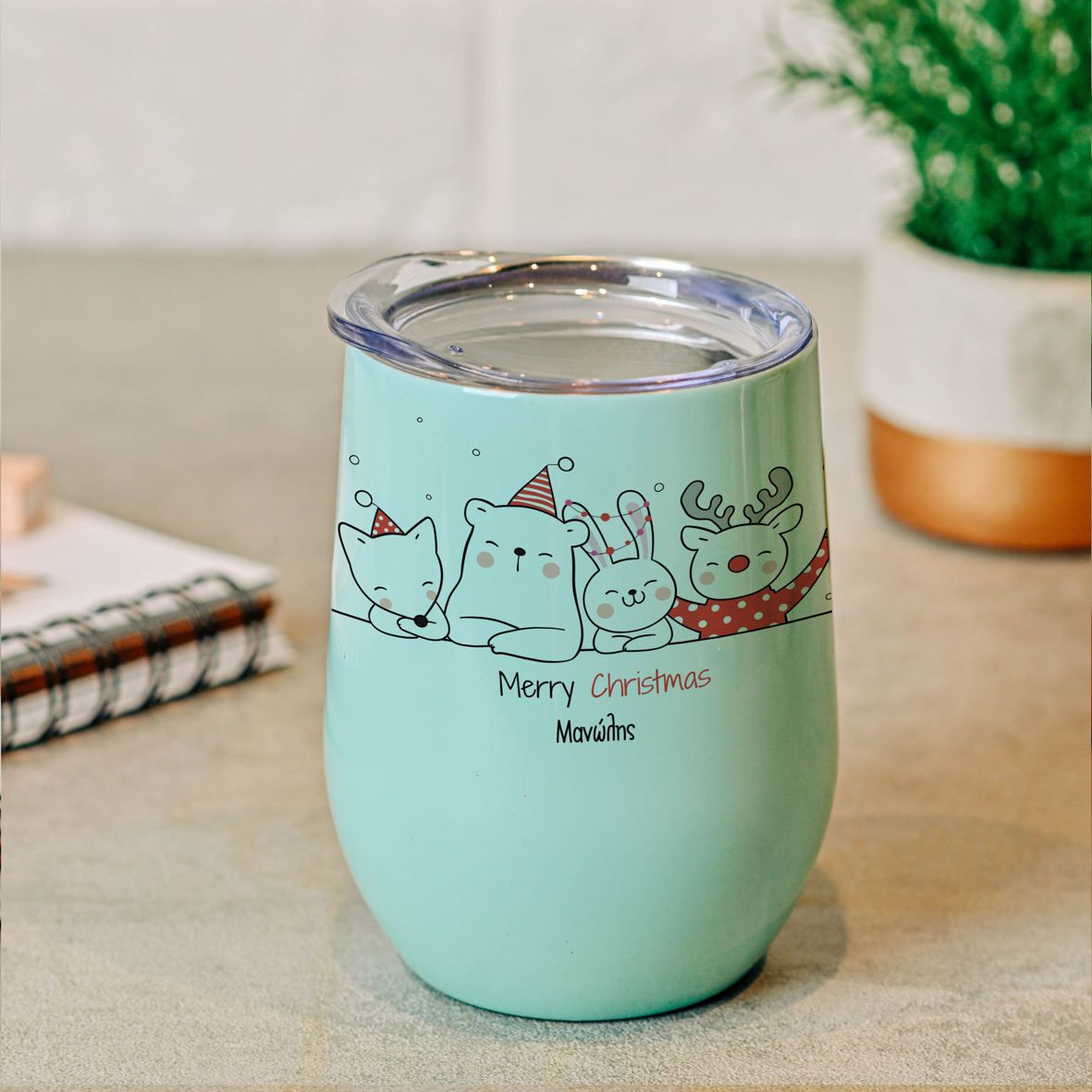 Xmas Animals - Κούπα Θερμός 355ml - Μέντα