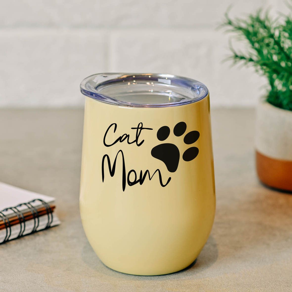 Cat Mom - Κούπα Θερμός 355ml - Κίτρινο