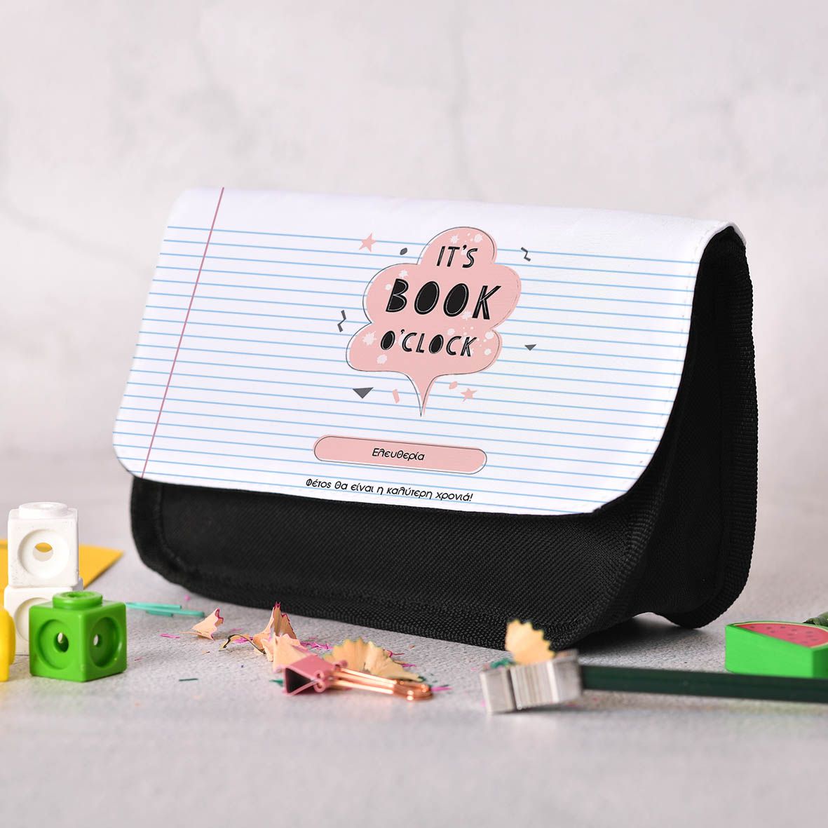 It's Book o'clock - Κασετίνα Υφασμάτινη - Μαύρο