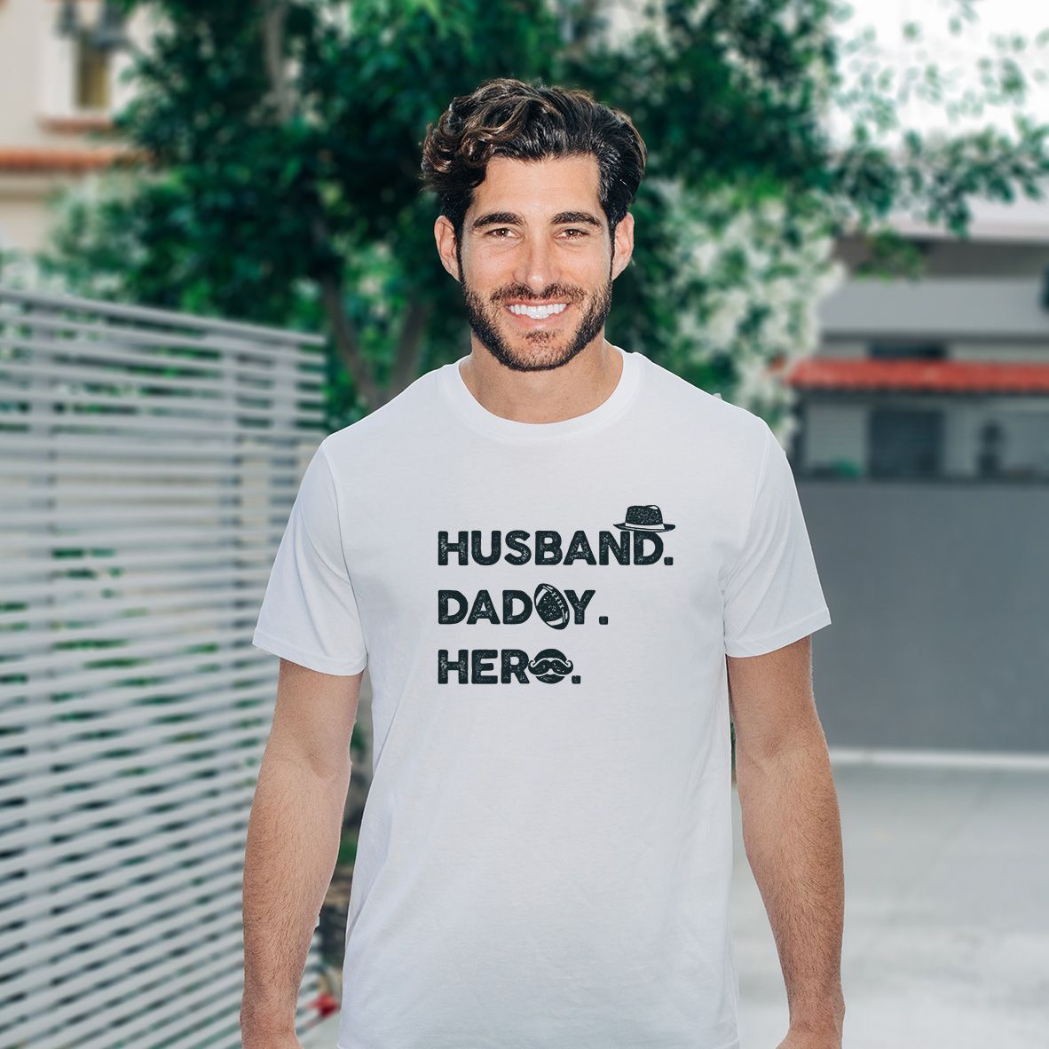 Husband -  Organic Vegan T-Shirt Unisex - Λευκό