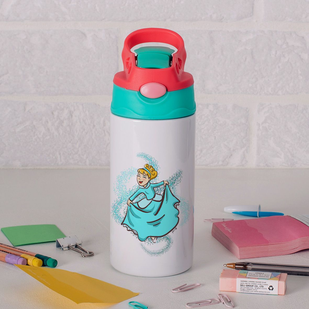 Πριγκίπισσα -  Παγούρι Θερμός - Τιρκουάζ/Καρπουζί