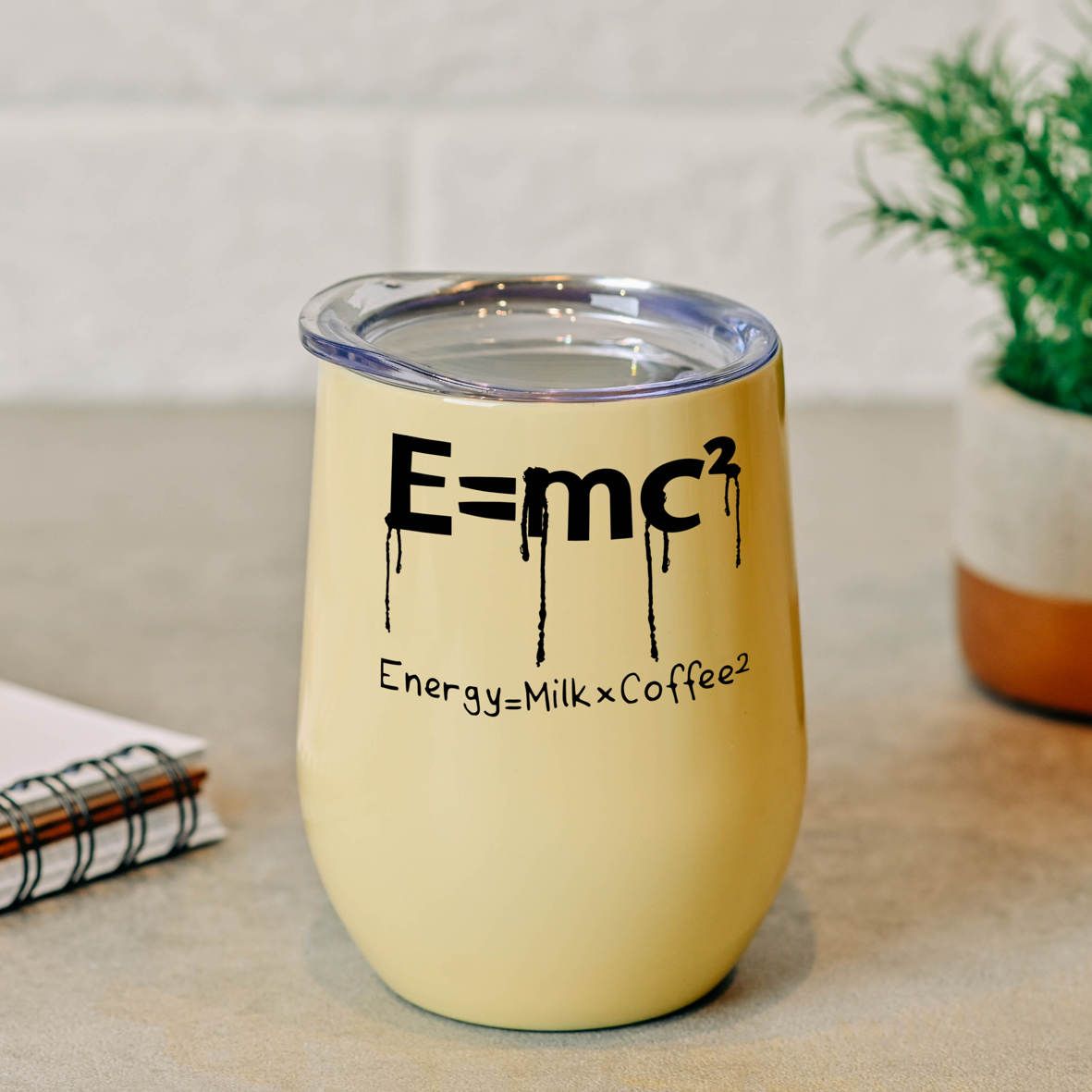 E=mc2 - Κούπα Θερμός 355ml - Κίτρινο