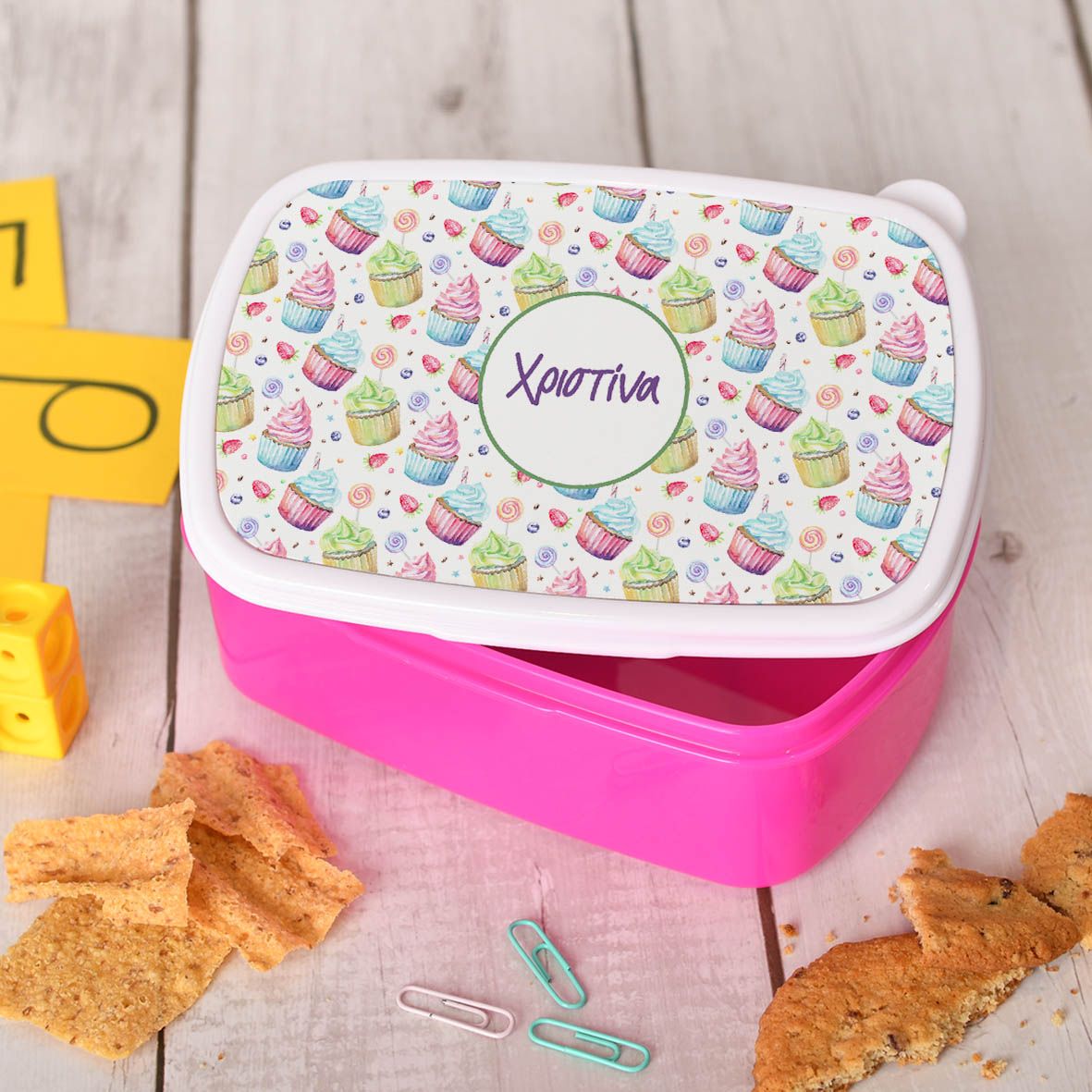Cupcakes  -  Σχολικό Δοχείο Φαγητού - Ροζ