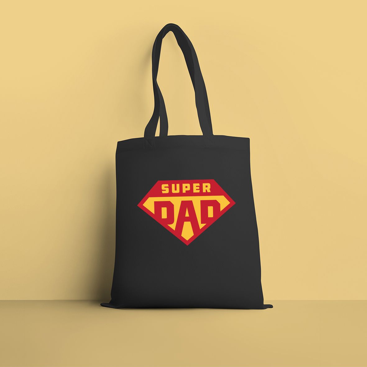 Super Dad - Πάνινη Τσάντα - Μαύρο