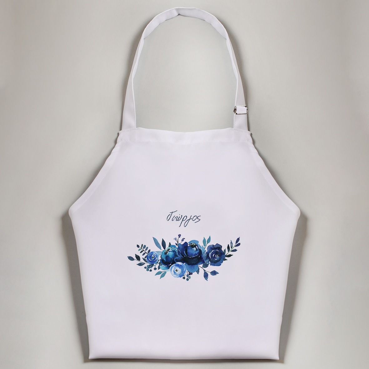 Μπλε Λουλούδια - Ποδιά Νονού