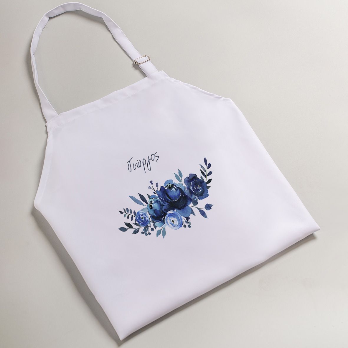 Μπλε Λουλούδια - Ποδιά Νονού