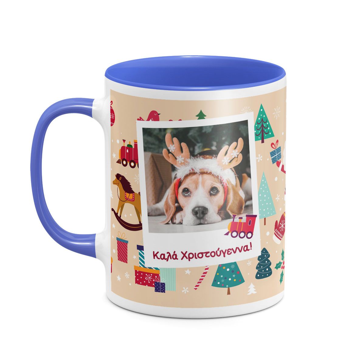 Neutral Xmas Pattern -Κούπα - Μπλε