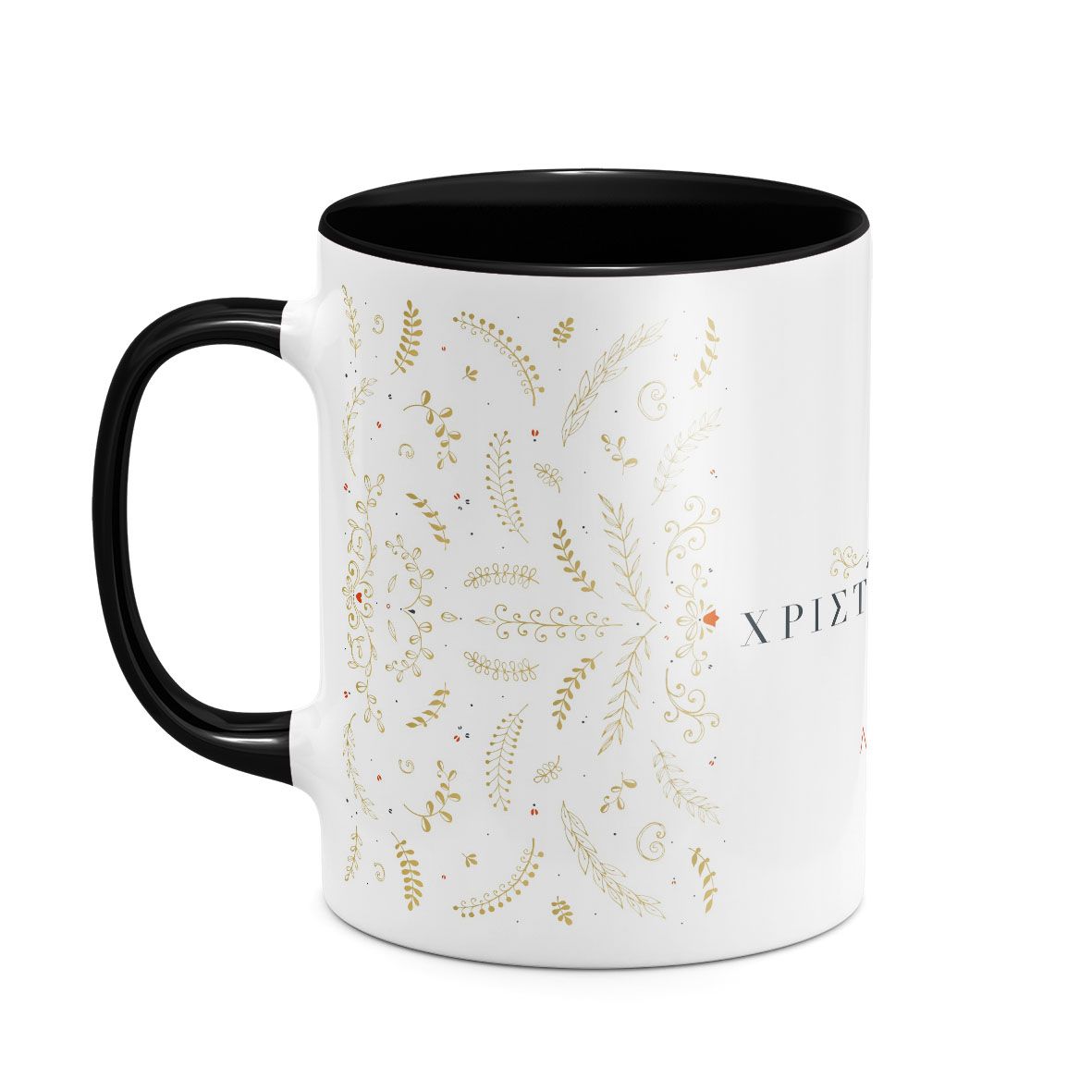 Gold Xmas Pattern - Κούπα - Μαύρο