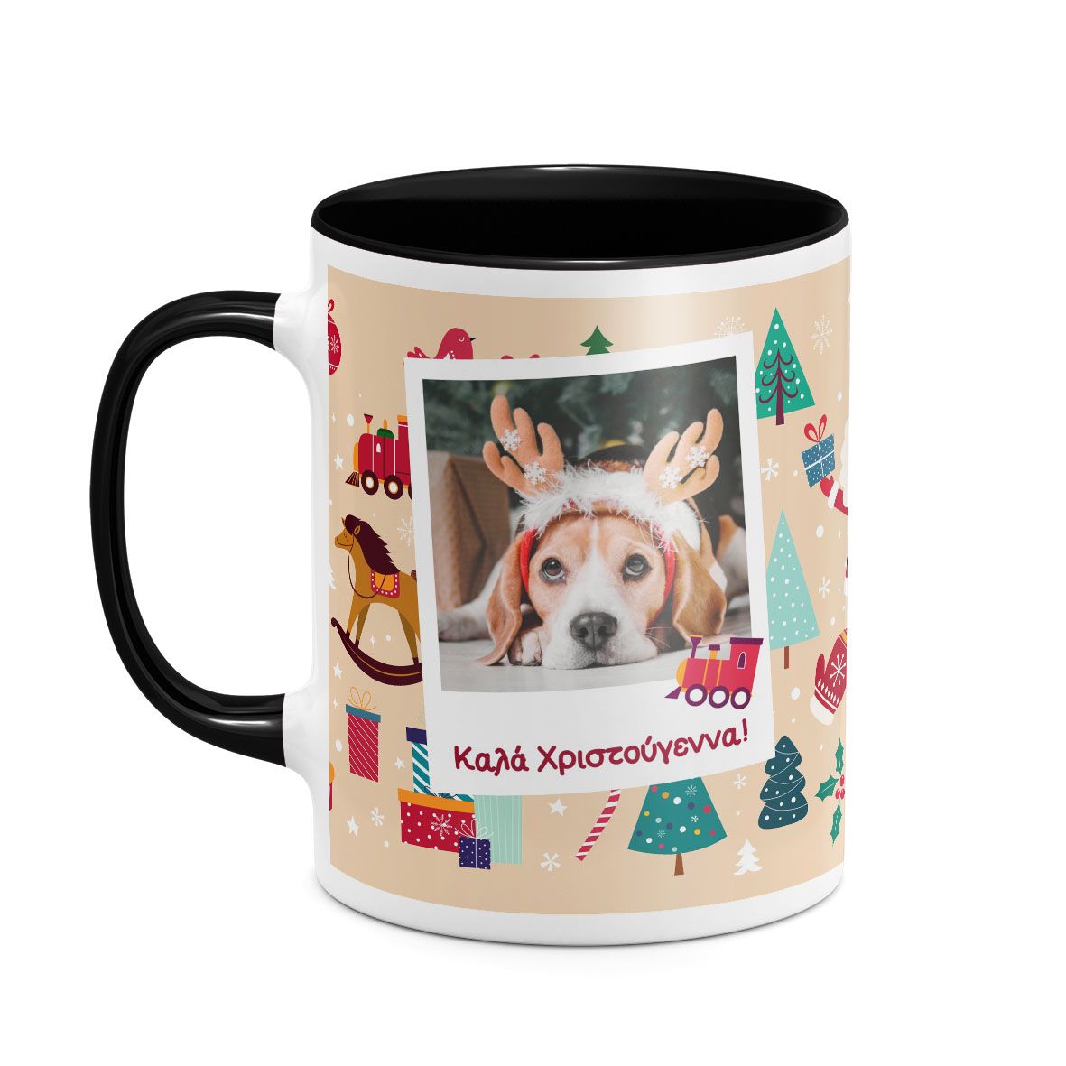 Neutral Xmas Pattern -Κούπα - Μαύρο