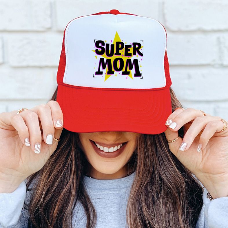 SUPER MOM - Καπέλο Trucker MemoryBox - Κόκκινο