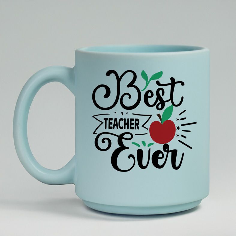 BEST TEACHER EVER - Κούπα Πούδρα MemoryBox - Pastel Γαλάζιο