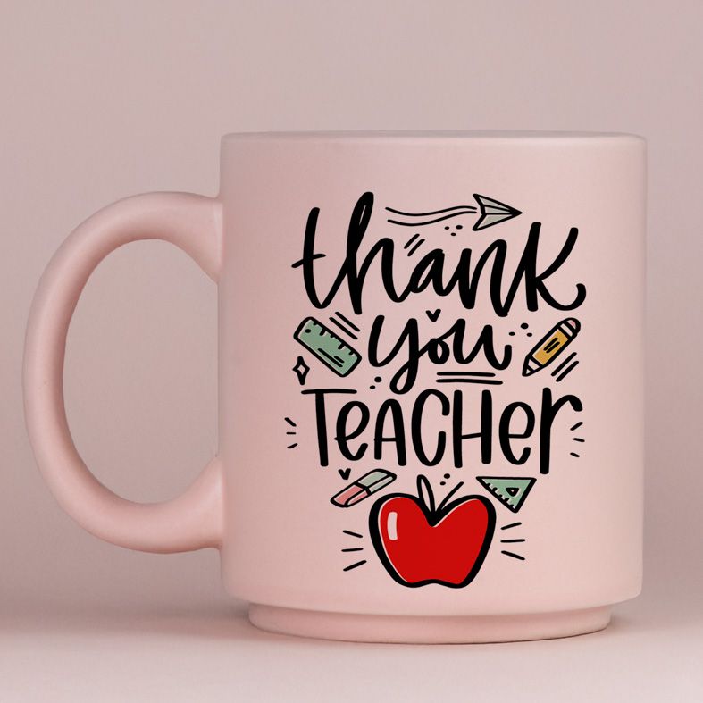 thank you TEACHER - Κούπα Πούδρα MemoryBox - Pastel Ροζ