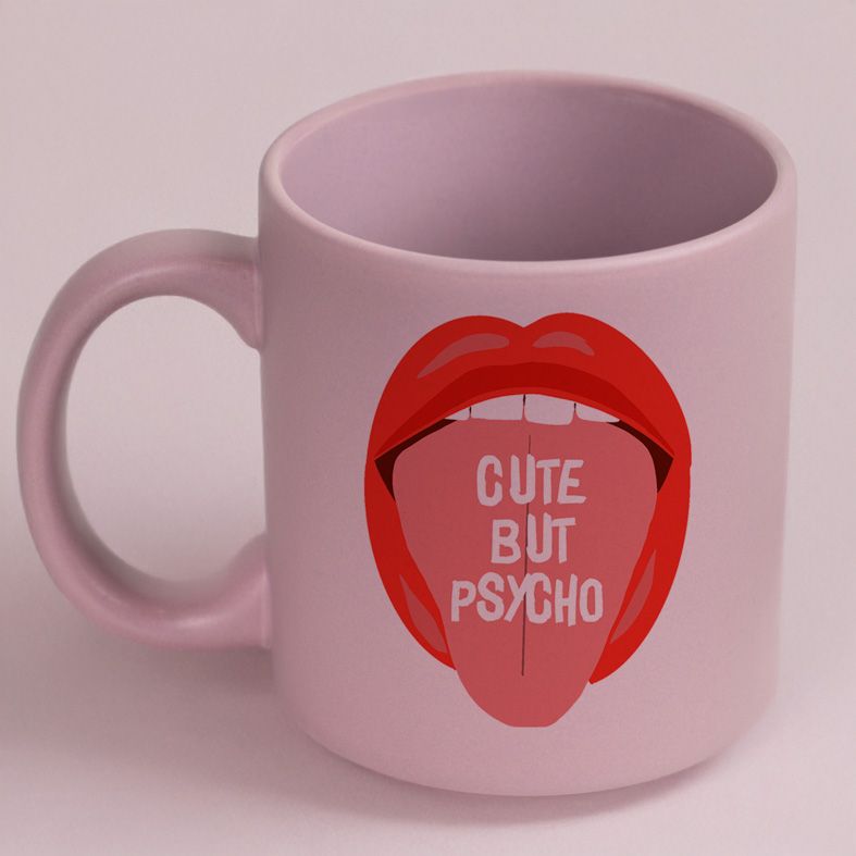 CUTE BUT PSYCHO - Κούπα Πούδρα MemoryBox - Pastel Λιλά