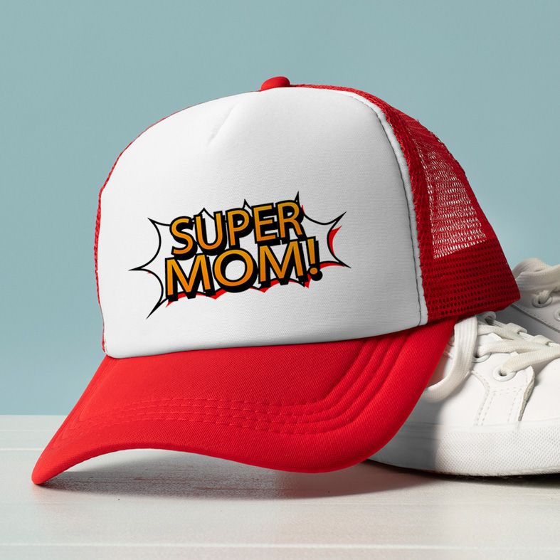 SUPER MOM - Καπέλο Trucker MemoryBox - Κόκκινο