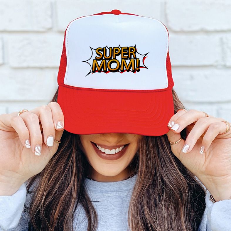 SUPER MOM - Καπέλο Trucker MemoryBox - Κόκκινο