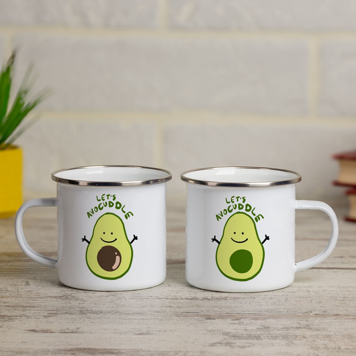 Avocuddle - Κούπες Vintage Eμαγιέ - Λευκό