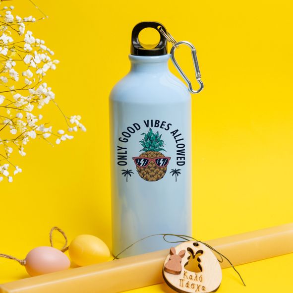 Only Good Vibes Allowed -  Λαμπάδα Με Ποδηλατικό Μπουκάλι 600ml - Γαλάζιο