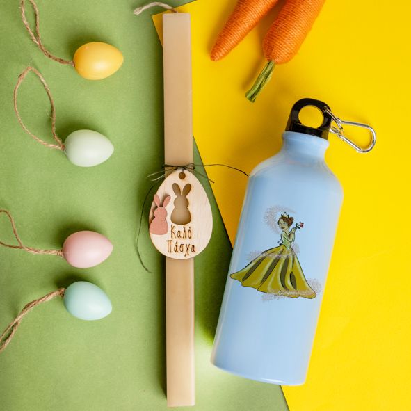 Πριγκίπισσα -  Λαμπάδα Με Ποδηλατικό Μπουκάλι 600ml - Γαλάζιο