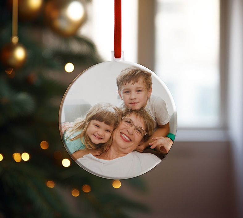 Aκρυλικό στολίδι Photo theme Χ - Χριστουγεννιάτικο Στολίδι Plexiglass 3D- MemoryBox