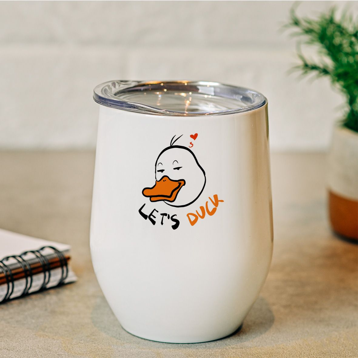 Let's Duck -  Κούπα Θερμός 355ml - Λευκό