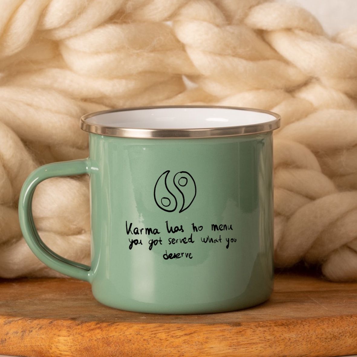 Karma  - Κούπα Vintage Eμαγιέ - Μέντα