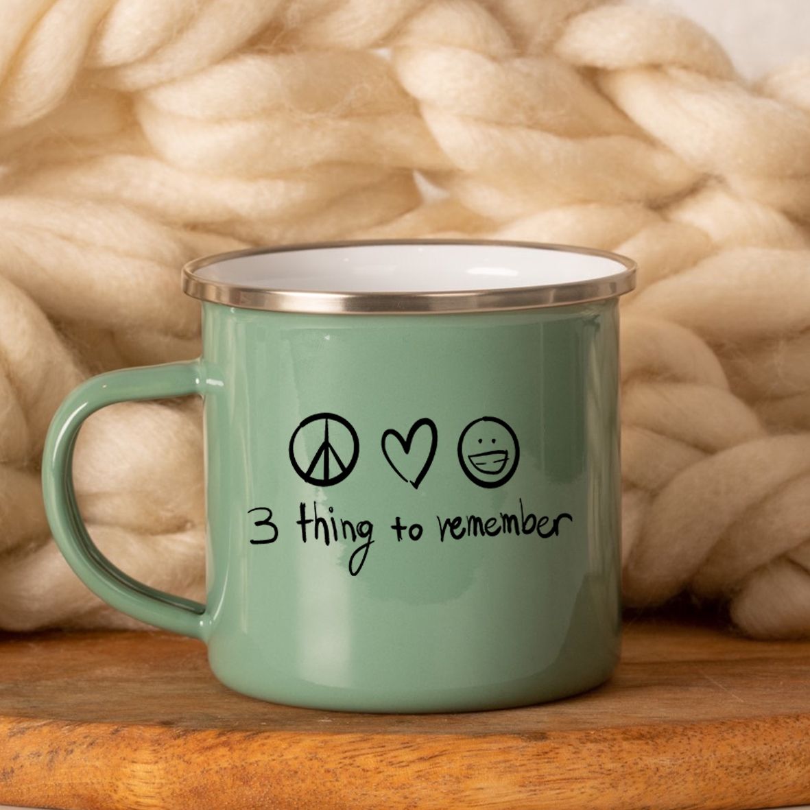 3 THINGS - Κούπα Vintage Eμαγιέ - Μέντα