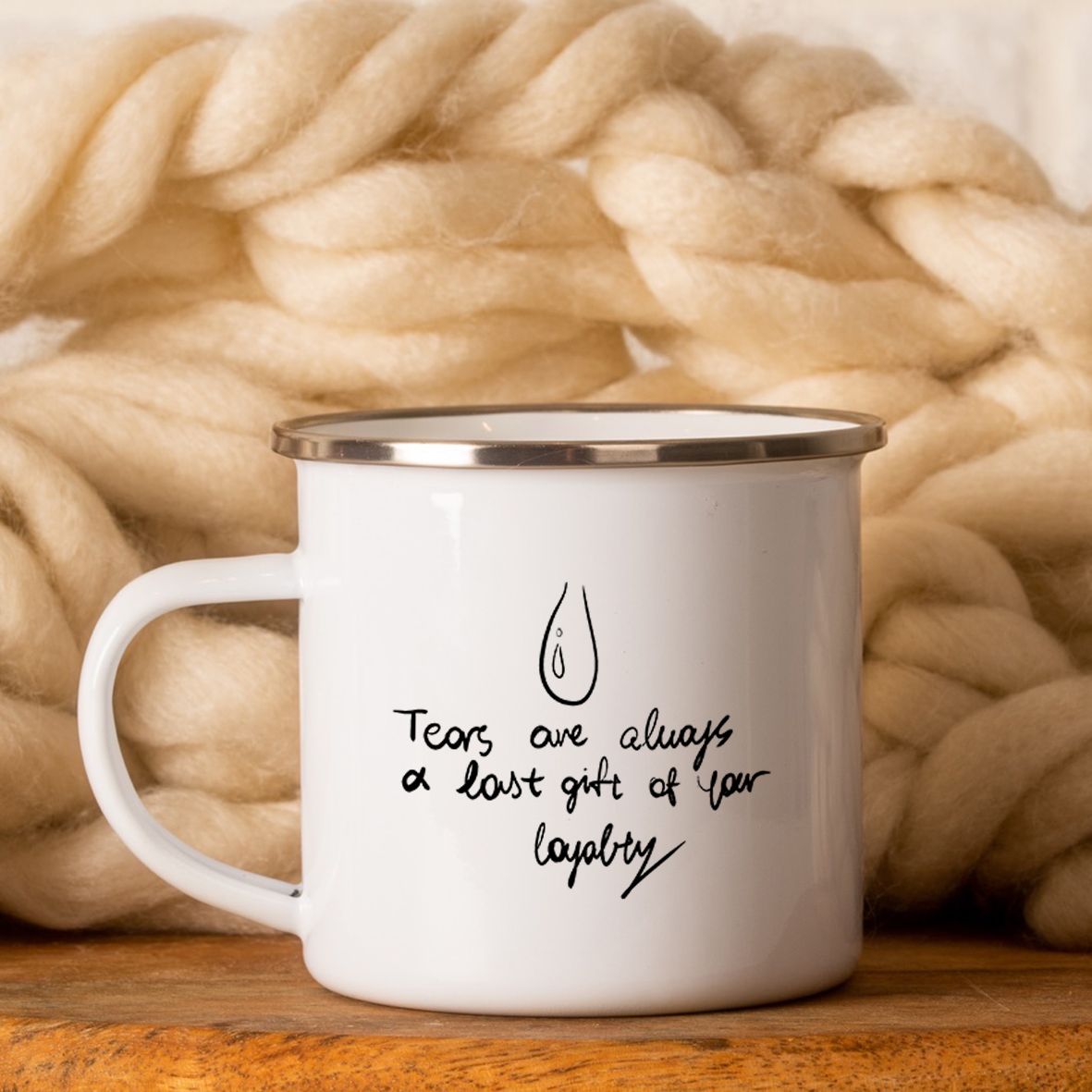 Tears - Κούπα Vintage Eμαγιέ - Λευκό