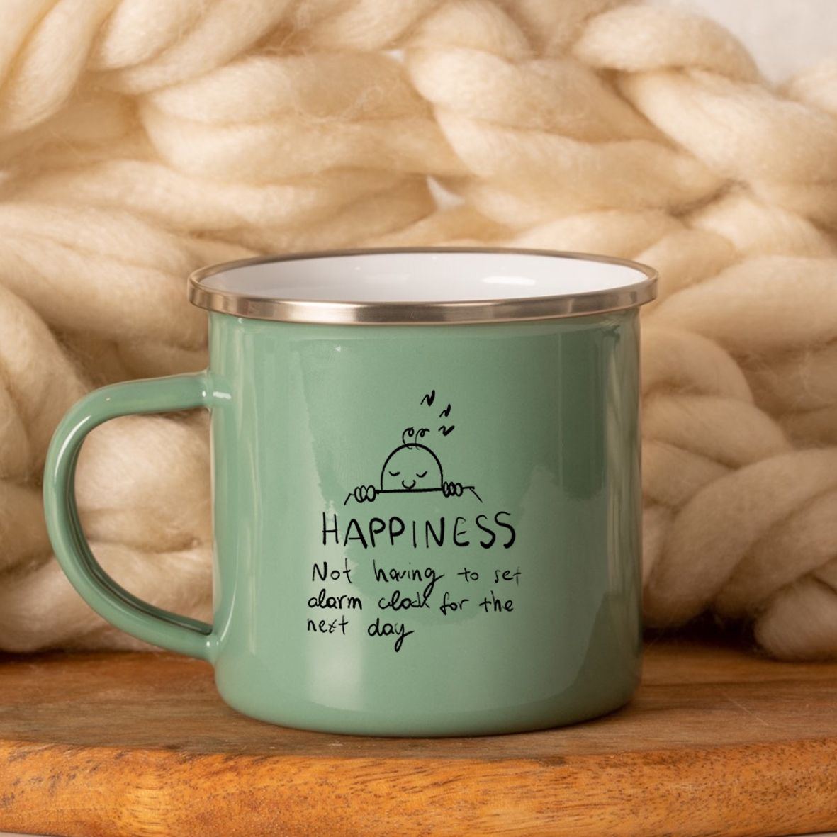 No Alarm - Κούπα Vintage Eμαγιέ - Μέντα