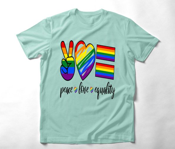 Peace Love Equality -  Organic Vegan T-Shirt Unisex - Μέντα