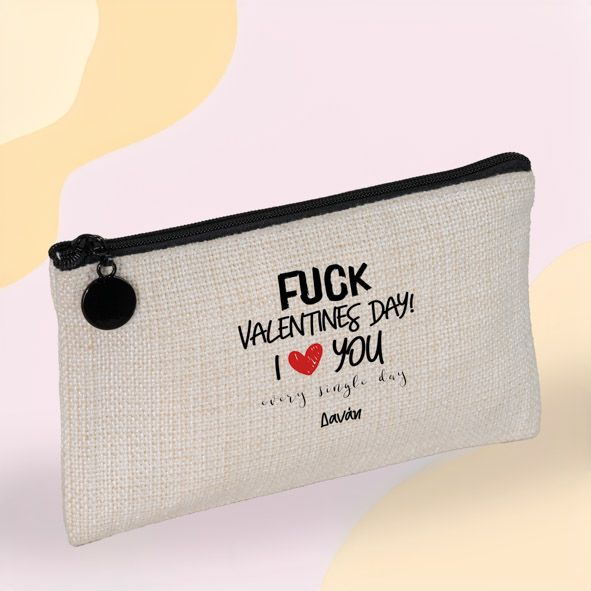 F*ck Valentines day I love you- Λινό Πορτοφόλι Τσέπης