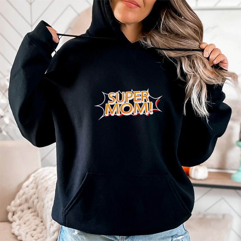 SUPER MOM II - Hoodie - Μαύρο