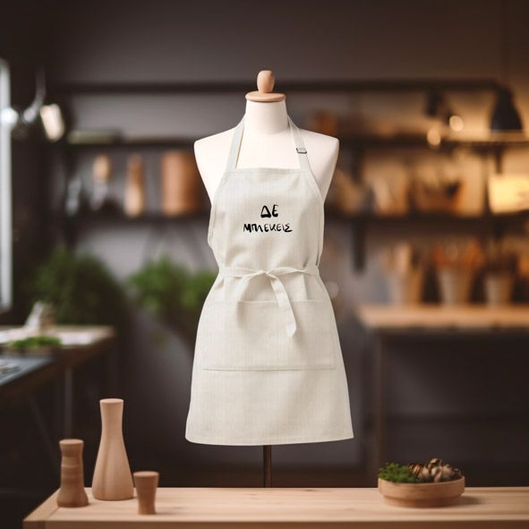 Δε Μπλέκεις - Ολόσωμη Λινή Ποδιά Κουζίνας