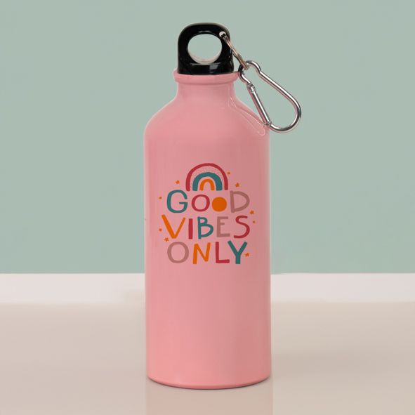 Good Vibes Only - Ποδηλατικό Μπουκάλι 600 ml - Ροζ