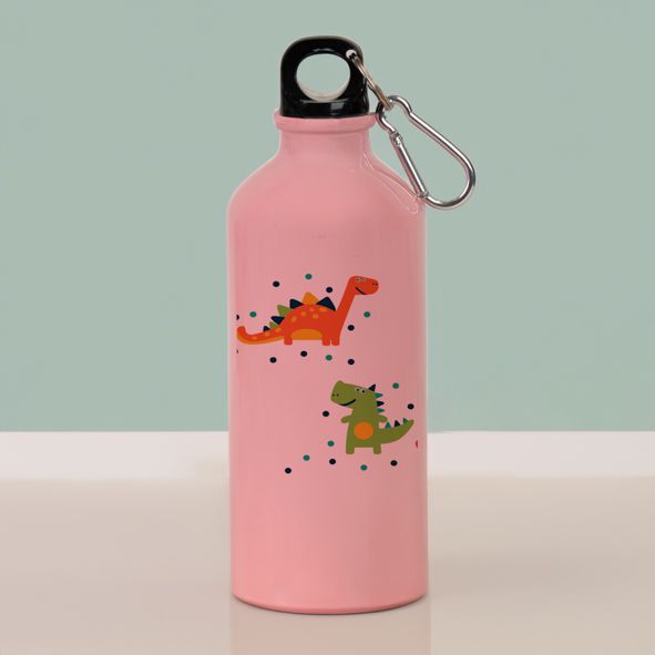 Δεινόσαυροι - Ποδηλατικό Μπουκάλι 600 ml - Ροζ