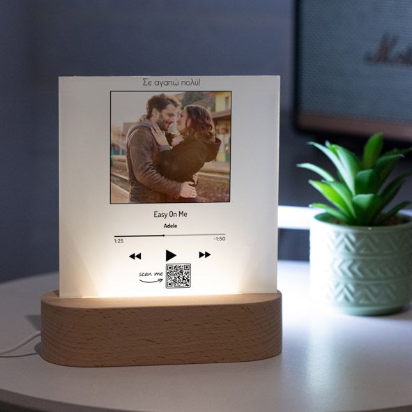 Minimal - PlexiFrame με Ξύλινη LED Βάση