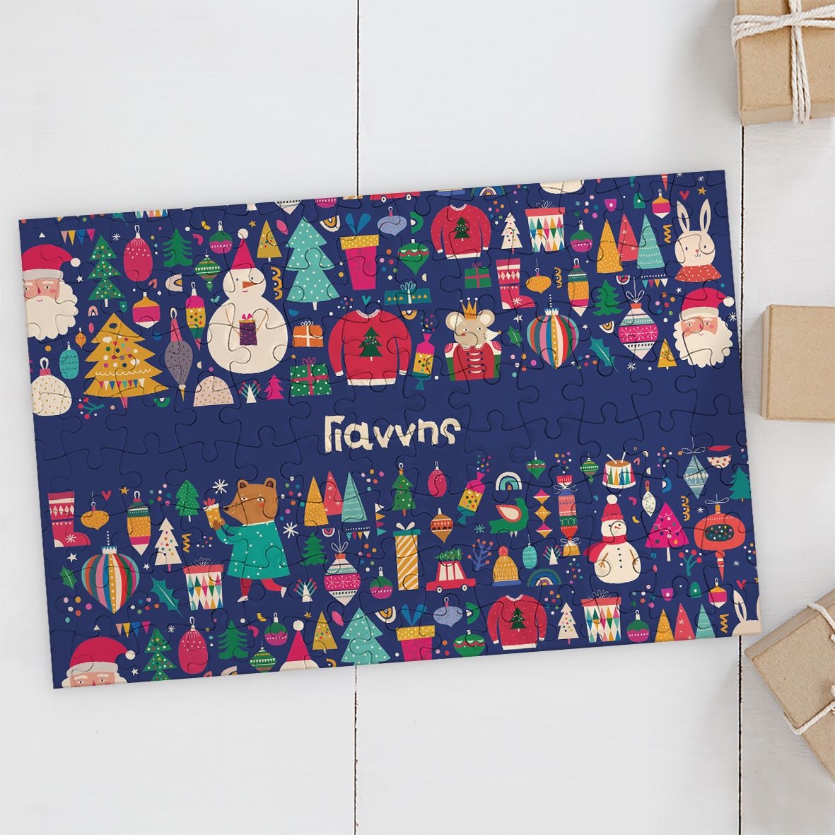 Blue Xmas Pattern - Puzzle