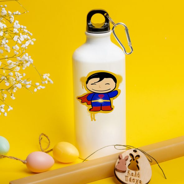 Superboy - Λαμπάδα Με Ποδηλατικό Μπουκάλι 600ml - Λευκό