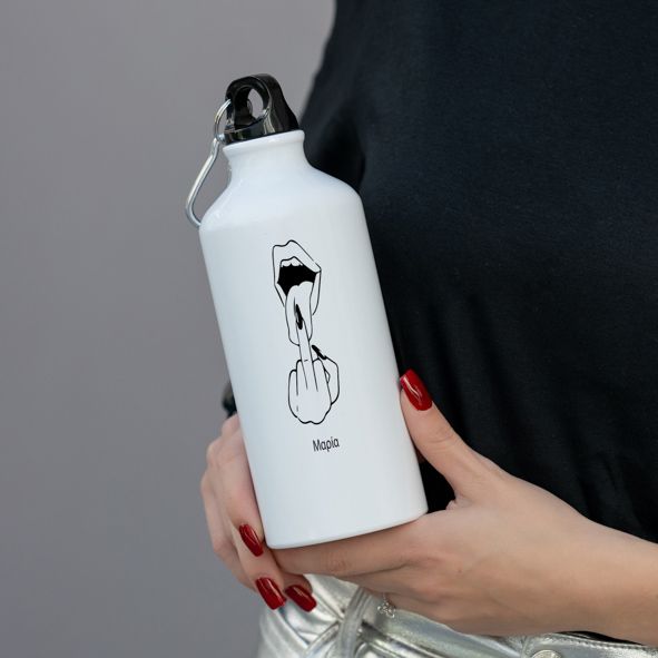 Lips Flip - Ποδηλατικό Μπουκάλι 600 ml - Λευκό