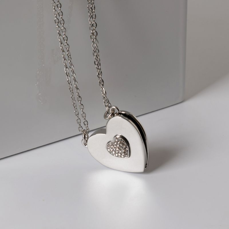 Always together -  Μενταγιόν Αγάπης με χάραξη Ασημί - Ασημί