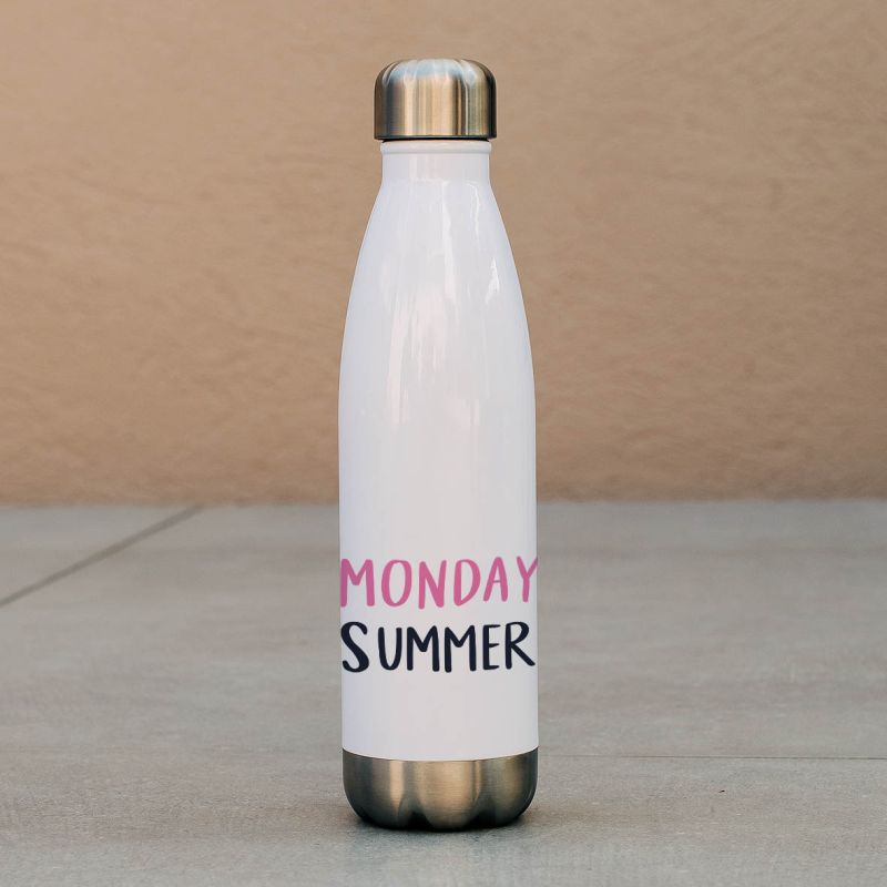 Less Monday More Summer - Μπουκάλι Θερμός 500ml - Λευκό
