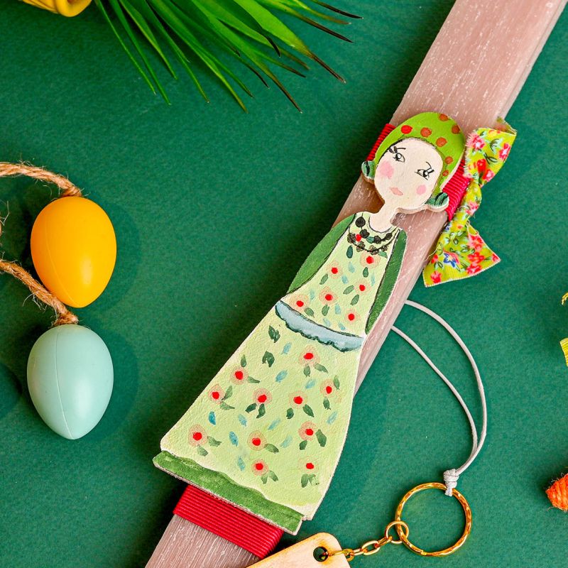 Κοπέλα - Λαμπάδα  Χειροποίητη - Ροζ